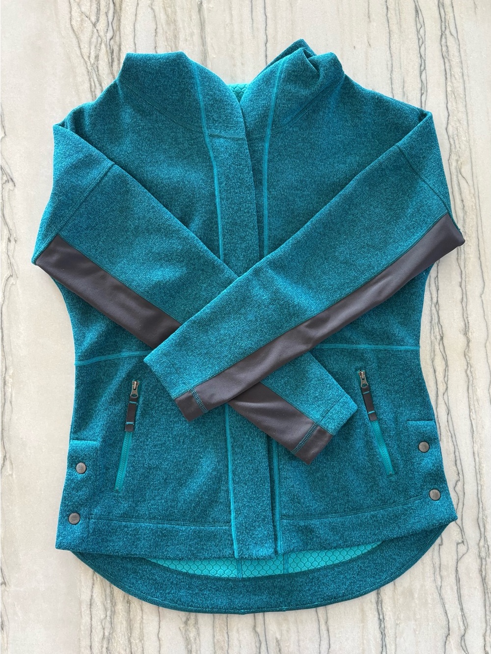Title Nine Teal Hooded Fleece Jacket